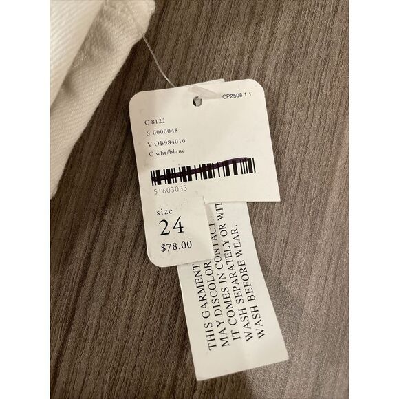 We The Free People Skinny Jeans Size 24 Mid Rise‎ In White Color MSRP $78 - Picture 4 of 13